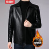 Hengyuanxiang Leather Men's 2024 Autumn and Winter Men's Winter Jackets Velvet Thickened Casual Lapel Middle-aged and Elderly Leather Jacket Tops