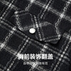 Dances with Wolves Down Liner Autumn and Winter Small Fragrance Style Lapel Plaid Down Jacket Warm Jacket 001 Black 180