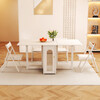 Jianxin solid wood folding dining table integrated home small apartment cream style retractable dining table white multi-functional dining table 812