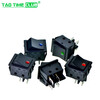 KCD4 boat switch boat switch rocker power button 4 6-pin red light green light 31x25mm16A250V 6-pin 2-speed green light (2 pcs)