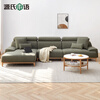 Genji Wood Language Fabric Sofa Simple Modern High Back Corner Fabric Sofa Large Living Room Solid Wood Furniture