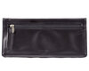 Big SkinnySkinny Women's Executive Leather Bi-Fold Checkbook Slim Wallet 40 Card Slots Black