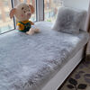 Nordic plush thickened bay window mat window sill mat non-slip balcony cushion bedroom sofa cushion imitation wool can be customized white 60X170 cm * rectangular