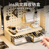 KAMAN desktop perforated board storage box drawer-type student desk storage rack high-value pen holder stationery storage rack cream perforated board storage rack 1 piece