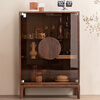 Yin Qingchun North American black walnut modern simple all solid wood dining side wine cabinet living room multifunctional sofa side cabinet corner cabinet North American black walnut (no auxiliary materials) double door
