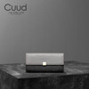 Cuud brand wallet women's long handbag coin purse large capacity clutch leather wallet birthday gift for girlfriend gray