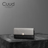 Cuud brand wallet women's long handbag coin purse large capacity clutch leather wallet birthday gift for girlfriend gray