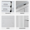 Corini filing cabinet, iron cabinet, office cabinet, information cabinet, voucher cabinet, glass storage cabinet, bookcase with lock, glass double storage cabinet, gray white 1850*850*390mm, can be customized