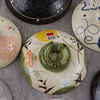 Coco House imported from Japan Emanguyaki series earthen pot casserole ceramic pot lid accessories lid inner lid outer lid pot lid No. 6 ceramic plate lid Mishima earthen pot available 16.5cm