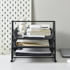 Three-year second shift metal file tray rack multi-layer file tray file column office desktop storage information file iron basket information rack organizer storage rack four-layer silver