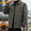 JEEP Jeep Jacket Men's Autumn and Winter Work Jacket Men's Loose Casual Trendy Clothes Men's Military Green Velvet XL