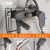 Tipai Gun Gray Bathroom Shower Set Rain Sprinkler Bathroom Hot and Cold Full Copper Mixing Valve Bathtub Faucet Black C Style (Square Sprinkler)