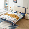 Lin's Home Simple Children's Bed Boy's Bedroom Furniture LH103 Blue + White A Ordinary Bed + Mattress, 1.5m*2m