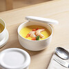 Modern housewife ceramic steamed egg bowl with lid, household egg custard and bird's nest cup, water-proof stew pot, soup cup, pure white stew pot, 4-inch water-proof stew bowl