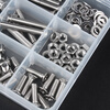 GUWANJI stainless steel screws, nuts and flat washers, household boxed screw set, flat head screws, cross countersunk head screws, carbon steel cross countersunk head screws, 530 pieces (M3-M6)