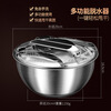 Jingbai stainless steel vegetable salad dehydrator hand-cranked deoiling and drying machine fruit and vegetable drain basket kitchen household vegetable sink stainless steel large 3800ML manual dryer
