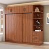 Shengchun package installation new Chinese style wardrobe sliding door bedroom simple wooden wardrobe large wardrobe three doors 1.8m main cabinet + top cabinet + side cabinet