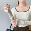 Yu Zhaolin long-sleeved T-shirt women's 2025 spring new style French slim inner layering shirt slim fit top