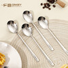 Guangyi 304 stainless steel spoon eating spoon household dining spoon long handle large spoon set 316 Korean spoon 4 pieces
