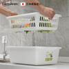 Lustro ware original imported Japanese kitchen drain antibacterial vegetable basket fruit and vegetable washing basin dish rack storage basket made in Japan K-1658WH drain basin