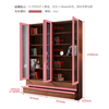 Tiantan furniture bookcase, environmentally friendly solid wood elm board wood combination bookcase, glass door bookcase, modern new Chinese style bookcase, three doors, length 1190mm, width 325mm, height 2100mm