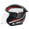 LS2 new motorcycle helmet quarter helmet electric moped four seasons large tail large size men and women half helmet OF608 black and red lines 4XL (recommended 63-64CM)