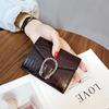 Qingou's new ins Dionysus crocodile pattern women's wallet women's short three-fold small wallet women's coin purse card holder wallet AYX upgraded crocodile pattern wine red