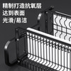 Nifeng Kitchen Dish Drain Rack Dishes Pull-out Storage Rack Countertop Chopsticks Knife Rack Dishes Rack Cupboard Black Small Double Layer - With Drainage Tray