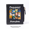 Flo Cat, world-famous paintings co-branded little duck, cute cartoon teen student wallet, girls short thin section with multiple card slots, casual Japanese Korean version, ins internet celebrity style niche design, off-white, 4 famous paintings in the world, DUCK