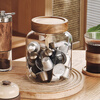Genasi transparent glass sealed jar food-grade coffee bean storage jar capsule storage box storage jar large acacia wood cover coffee jar 1.2L