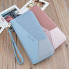 Yizhuchun 2024 new wallet women's long zipper tassel mobile phone bag contrasting color large capacity coin wallet bag a pink