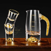 VETROAMANO Jinshan liquor cup set household crystal glass gold foil handle Jinshan bottom wine divider one cup high-end wine set 10 pots 10 cups gold handle gold base