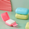 JAJALIN portable travel soap box with lid, sealed portable handmade soap box, plastic small size, random color