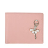 Scarecrow Women's Wallet Short Genuine Leather New Korean Style Pink Cute 20% Off First Layer Cowhide Student Small Wallet Pink Horizontal Style