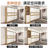 Bai Qian free installation wardrobe sliding door simple cabinet home bedroom storage storage wardrobe large capacity wardrobe white + black walnut color 200 long three-door main cabinet + top cabinet + side cabinet