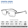 Essilor (ESSILOR) diamond crystal series high-definition wear-resistant anti-blue light myopia ultra-thin lenses professional prescription spectacle frames for men and women titanium + metal - full frame - 4004BK - black frame + Essilor A4 anti-blue light 1.56 current film