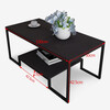 Shuaili coffee table living room small tea table double layer storage side table 100*50*42 black SL17086C