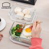 LOCK&LOCK heat-resistant glass crisper lunch box set large-capacity lunch box sealed bowl 1.02L two partitions + 750ml + package