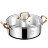 Clang household Yuanyang pot induction cooker hot pot basin household one-piece shabu-shabu thickened 316 stainless steel hot pot pot Yuanyang pot seamless welding 34cm
