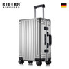 REDURM suitcase trolley case, aluminum magnesium alloy large capacity case, high-end suitcase, men's boarding case, password box, universal wheels, steel gun color - luxury aviation-grade aluminum alloy hard case, 20 inches, boardable/suitable for short-term travel