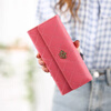 Junxingyue Women's Wallet 2024 New High-end Women's Small Wallet 2024 New Wallet Women's Long Three-fold Korean Version with U Crown-Pink