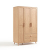 Lin's home log style wardrobe bedroom home simple rental wardrobe double door storage cabinet furniture AC12D 1.58*2.04m four door wardrobe (with drawers)
