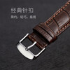 Istrap genuine leather strap for men and women crocodile pattern cowhide suitable for Tissot, Longines, Mido, Citizen, Casio dw, Seiko Seagull, Fiyada, Armani watch with Leloc bracelet, black same color thread丨gold pin buckle and dial interface width 16mm
