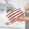Mi Shuo bath towel, powerful mud rub, bath and back rub, men's and women's bath towel, home striped red (1 piece)