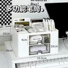 Wind grass collection storage box desktop ins pen holder large capacity multi-grid simple high-value pen holder student stationery organizing storage rack simple white