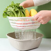 Beijing vegetable washing basket drain basket washing fruit basin kitchen vegetable basin fruit plate water filter basket double layer rice washing basket