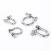 Duzun 304 316 stainless steel shackle marine Japanese D-shaped U-shaped horseshoe bow arc-shaped inner hexagon round head safety shackle widened M8 (304)
