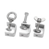 Jinggong (JINGGONG) 304 stainless steel tiger clip buckle C-type U-shaped clamp steel pipe square clamp hand-tightening ring opening clamp opening 45 mm (304 external hexagon)