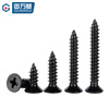 GUWANJI 304 stainless steel self-tapping screws cross flat head screws black countersunk head screws woodworking screws M2.6*8 200 pieces