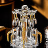 VETROAMANO high-end light luxury small spirits shot glass household gold foil white wine glass crystal glass wine dispenser Moutai cup transparent style 10 pots 10 cups + crystal cup holder